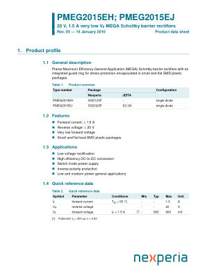 PMEG2015EJ datasheet cover page