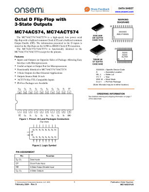 MC74AC574 数据手册首页