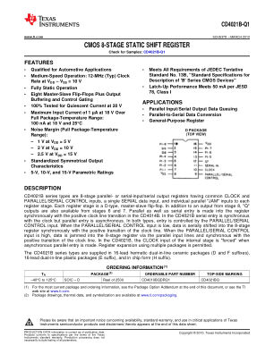 CD4021B-Q1 datasheet cover page