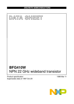 BFG410W datasheet cover page
