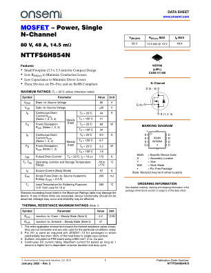 NTTFS6H854N 数据手册首页