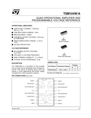 TSM104W datasheet cover page