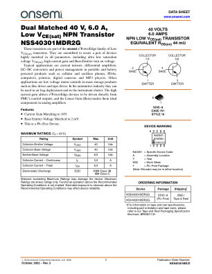 NSS40301MD datasheet cover page