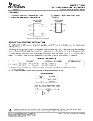 SN74CBTLV1G125 datasheet cover page