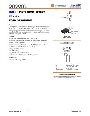 FGH40T65SHDF 数据手册首页