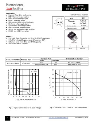 IRFS7430-7P datasheet cover page