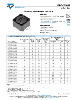 IFDC-5050HZ datasheet cover page