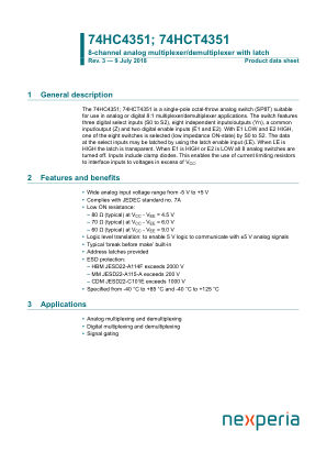 74HC4351DB datasheet cover page
