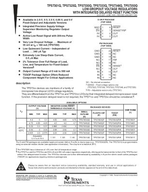 TPS73 数据手册首页