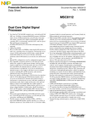 MSC8112 数据手册首页