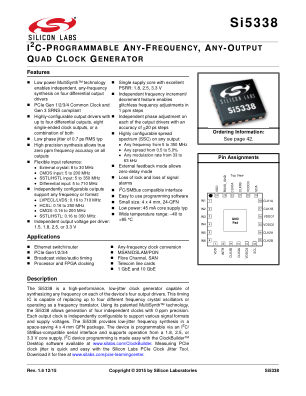 SI5338J-B-GM datasheet cover page