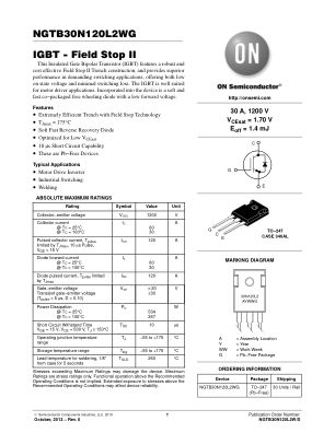 NGTB30N120L2W datasheet cover page