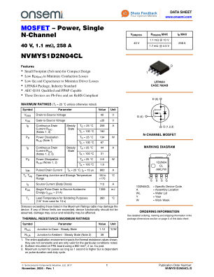 NVMYS1D2N04CL 数据手册首页