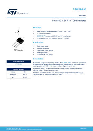 BTW69-800 datasheet cover page