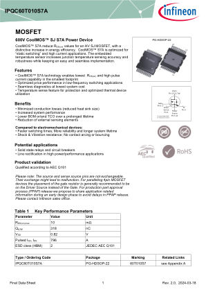 IPQC60T010S7A 数据手册首页