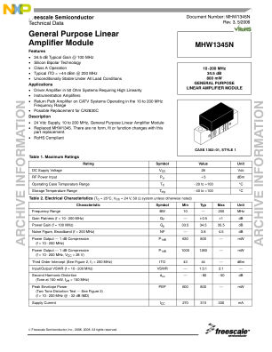 MHW1345N datasheet cover page