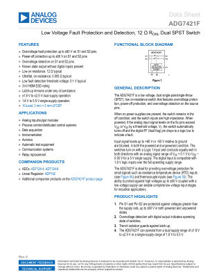 ADG7421F datasheet cover page
