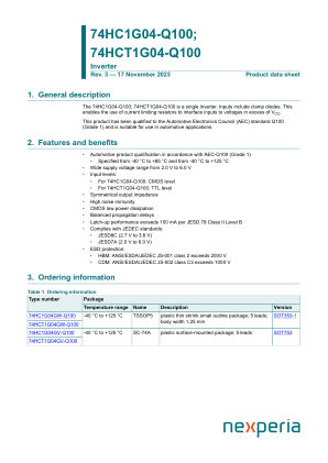 74HCT1G04GW-Q100H datasheet cover page