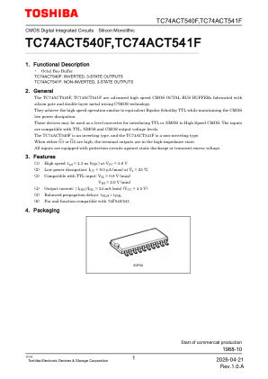 TC74ACT540F datasheet cover page