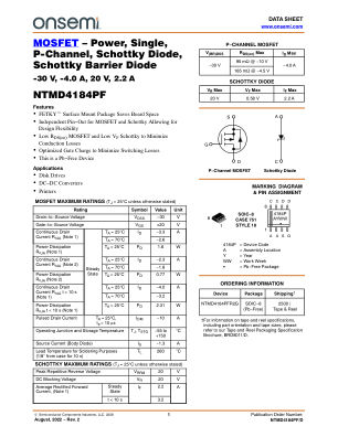 NTMD4184PF datasheet cover page