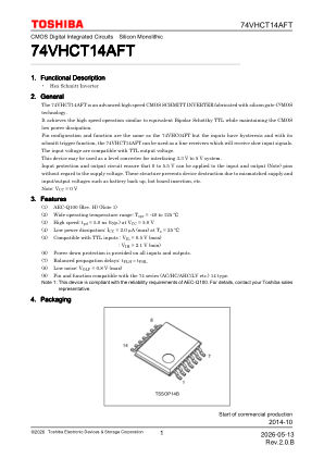 74VHCT14AFT datasheet cover page