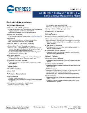 S29JL032J datasheet cover page