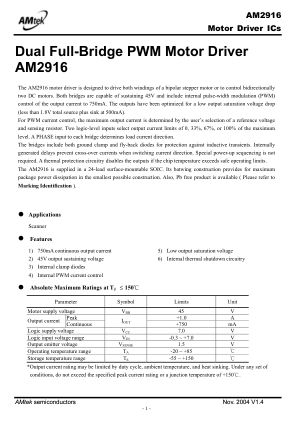 AM2916 数据手册首页