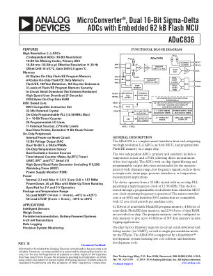 ADUC836 数据手册首页