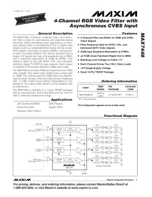 MAX7448 datasheet cover page