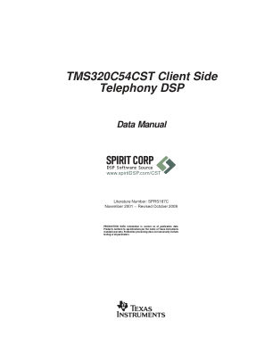 TMS320C54CST 数据手册首页