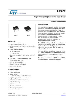 L6387E datasheet cover page