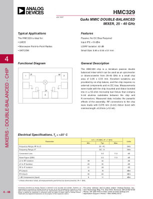 HMC329 datasheet cover page