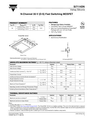 SI7114DN datasheet cover page
