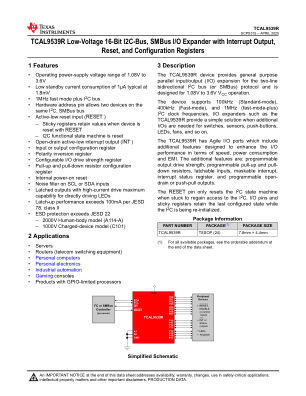 TCAL9539R datasheet cover page