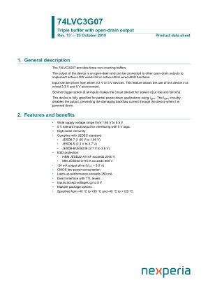 74LVC3G07GM datasheet cover page