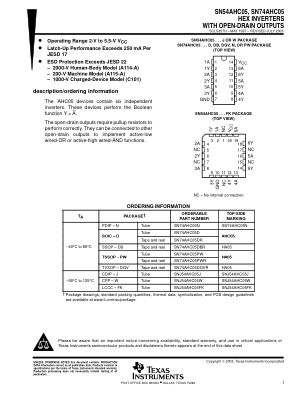 SN74AHC05 数据手册首页