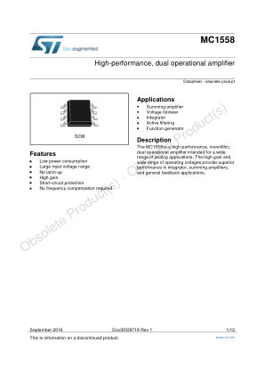 MC1558 datasheet cover page