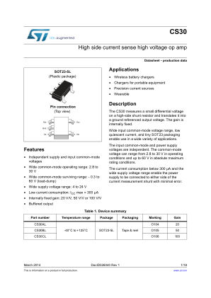 CS30 数据手册首页
