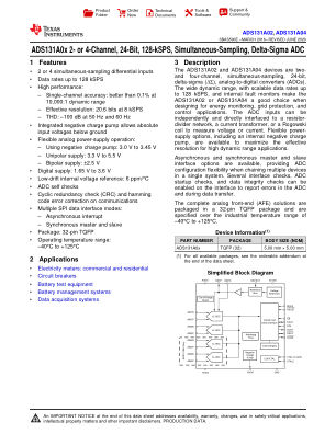 ADS131A04 datasheet cover page