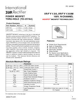 IRFY130C 数据手册首页