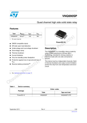 VNQ690SP datasheet cover page
