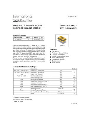 IRF7NA2907 datasheet cover page