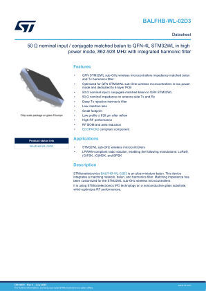 BALFHB-WL-02D3 数据手册首页