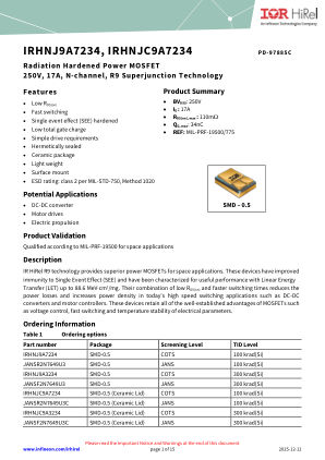 IRHNJ9A7234 datasheet cover page