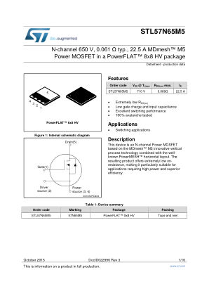 STL57N65M5 datasheet cover page
