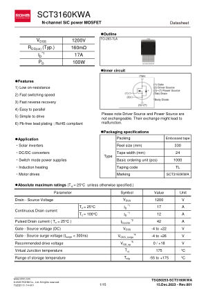 SCT3160KWA 数据手册首页