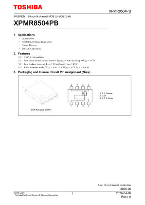 XPMR8504PB 数据手册首页