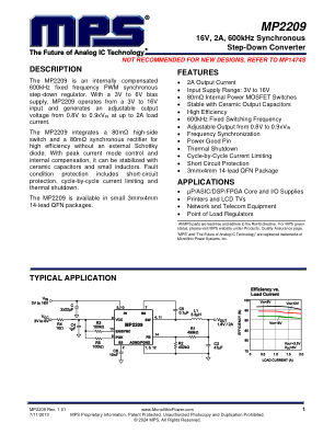 MP2209 datasheet cover page