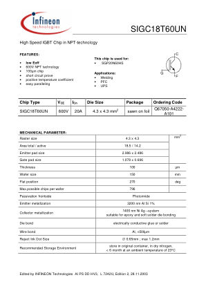 SIGC18T60UN-L7242U datasheet cover page