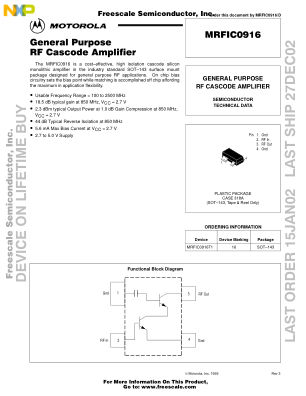 MRFIC0916 datasheet cover page